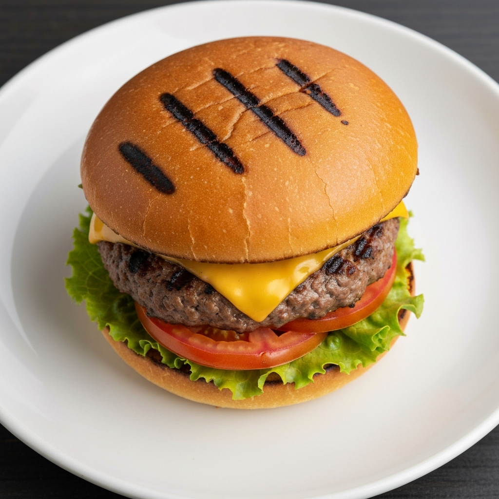 Flame-grilled beef burger