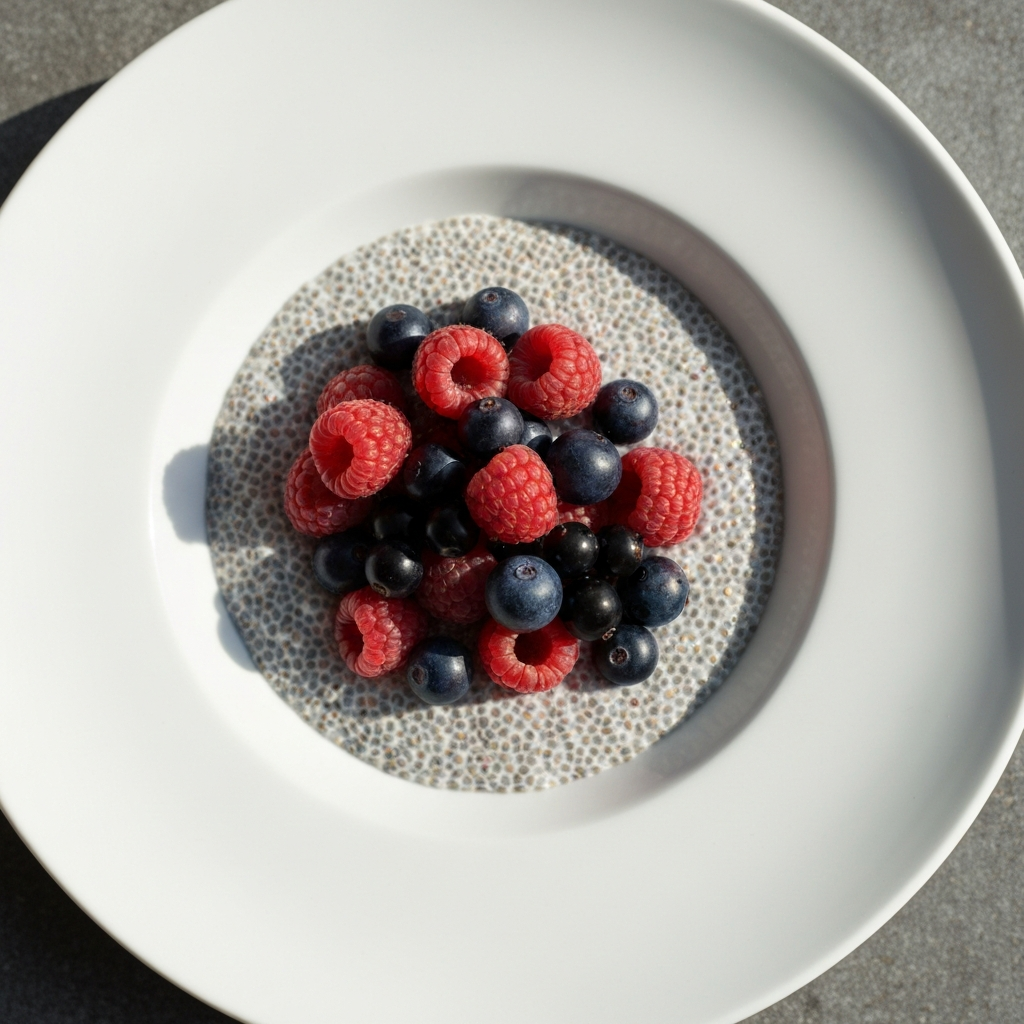 Chia pudding with berries