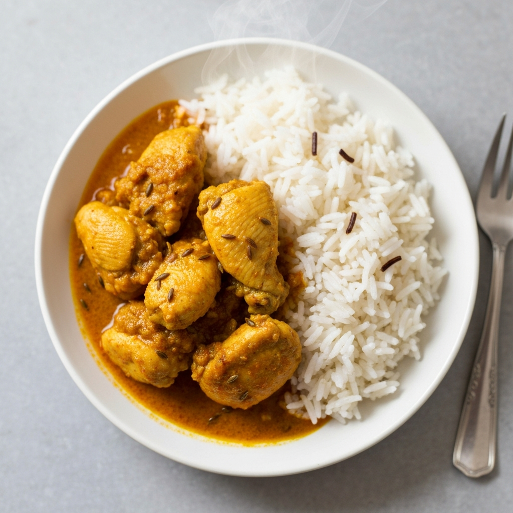 Chicken curry with rice