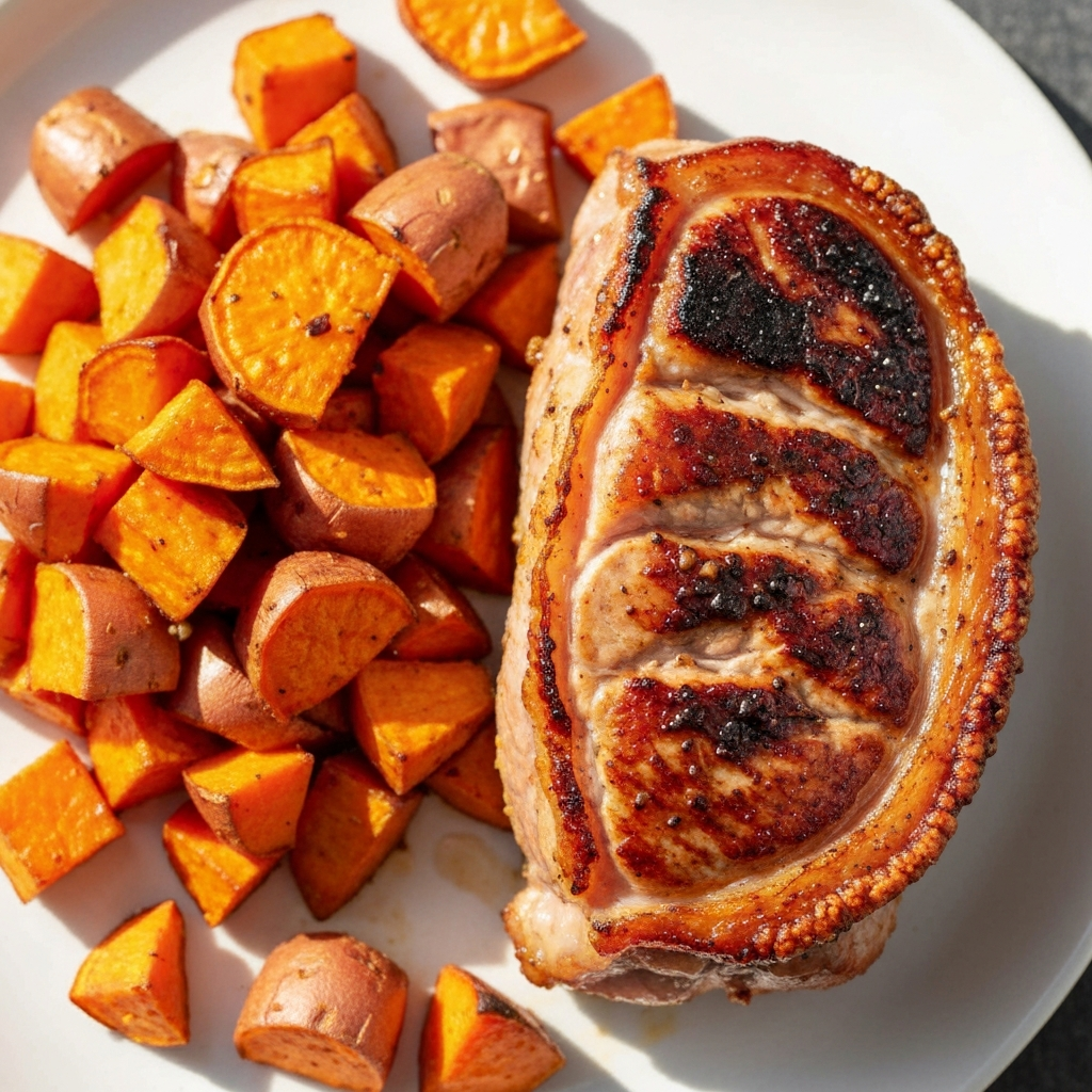 Pork loin with sweet potato