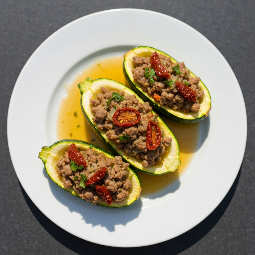 Stuffed zucchini (Mediterranean)